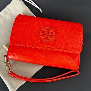 Tory Burch Orange Leather Wallet